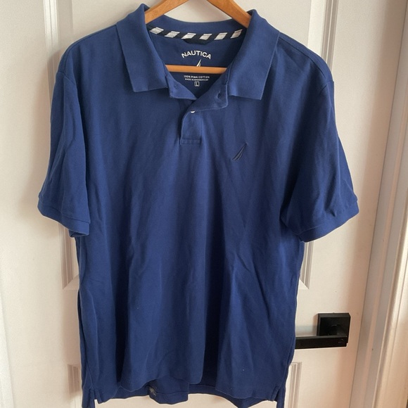 Peoria Nautical Blue Short Sleeve Polo